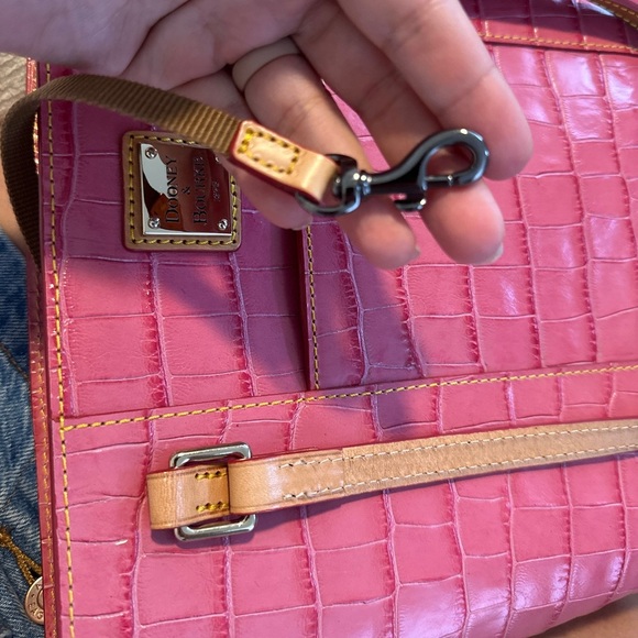 Dooney & Bourke Pink Croc-Embossed Tote Bag - Picture 11 of 12
